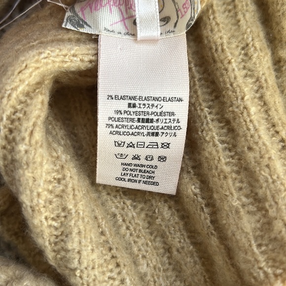Free People Large Fringe Scarf Blanket Ribbed Tan Jaden - Picture 6 of 6
